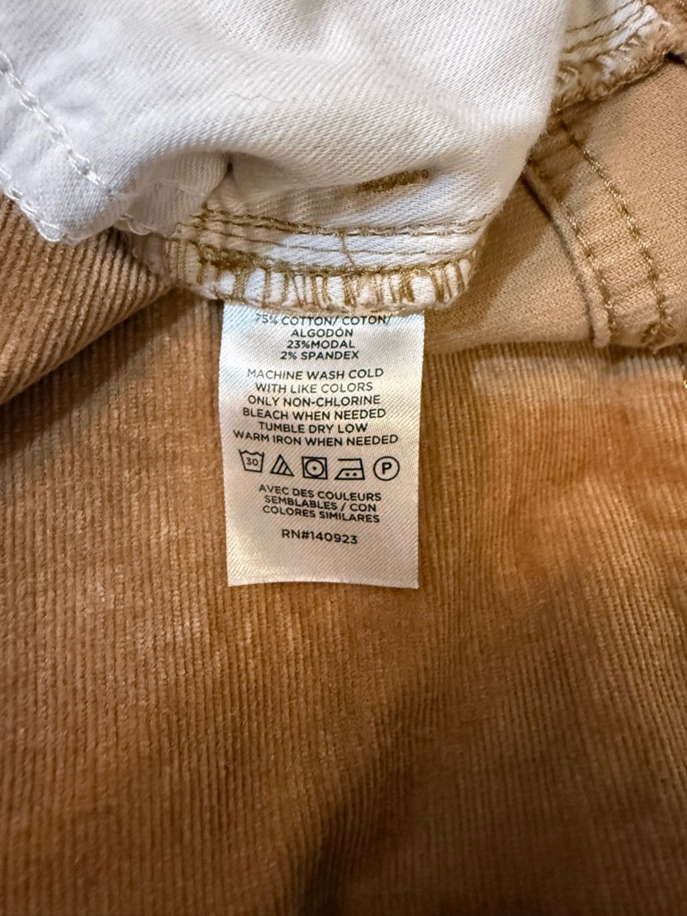 Like New LOFT Camel Tan Skinny Corduroys, Size 28/6 - Picture 9 of 9